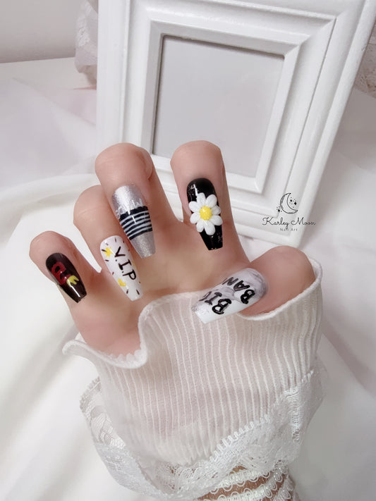 BIGBANG 20th Anniversary Black Fans Support Press-On Nails