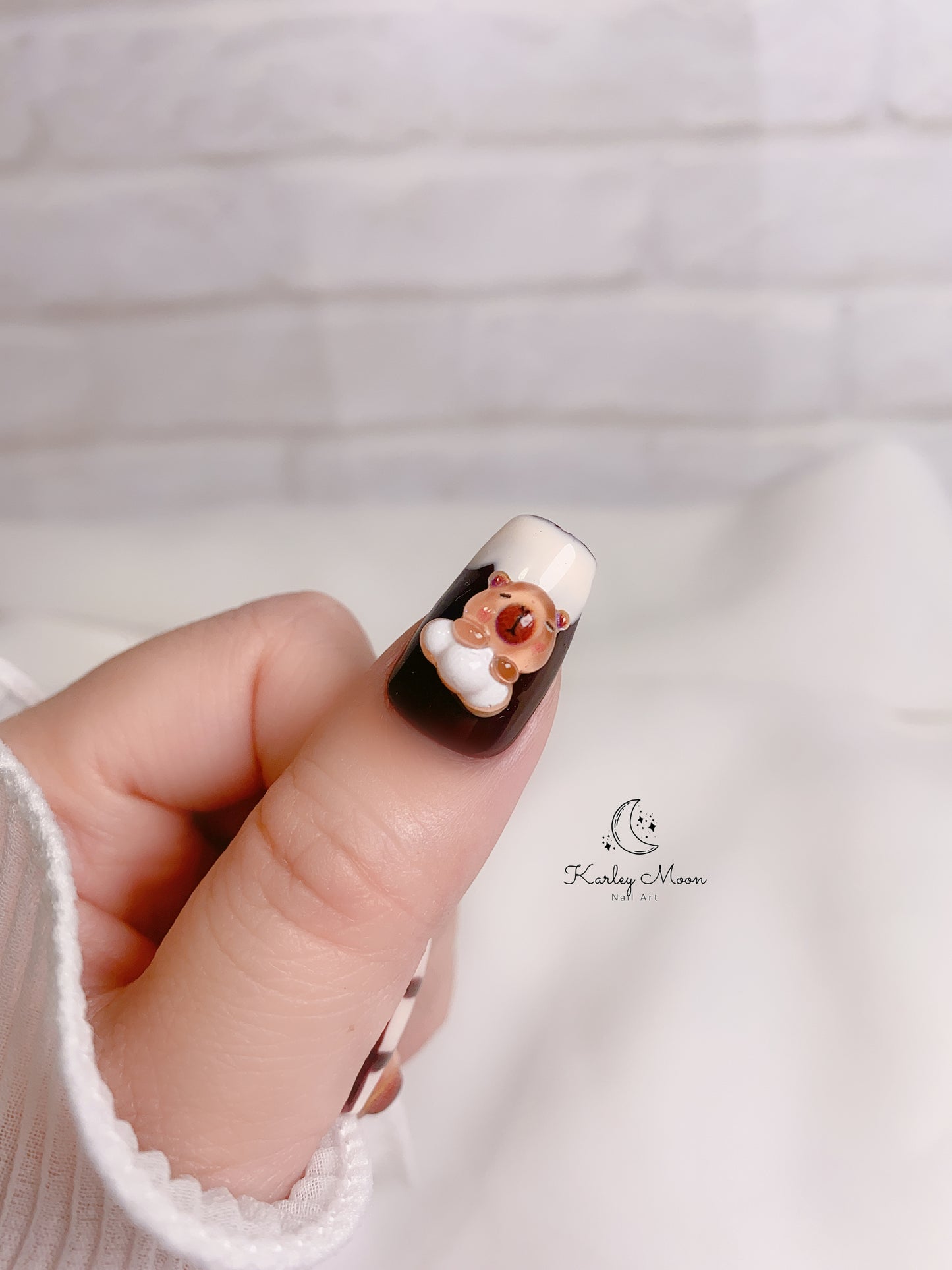 Kawaii Capybara Brown Color Press On Nails - KarleyMoonNail