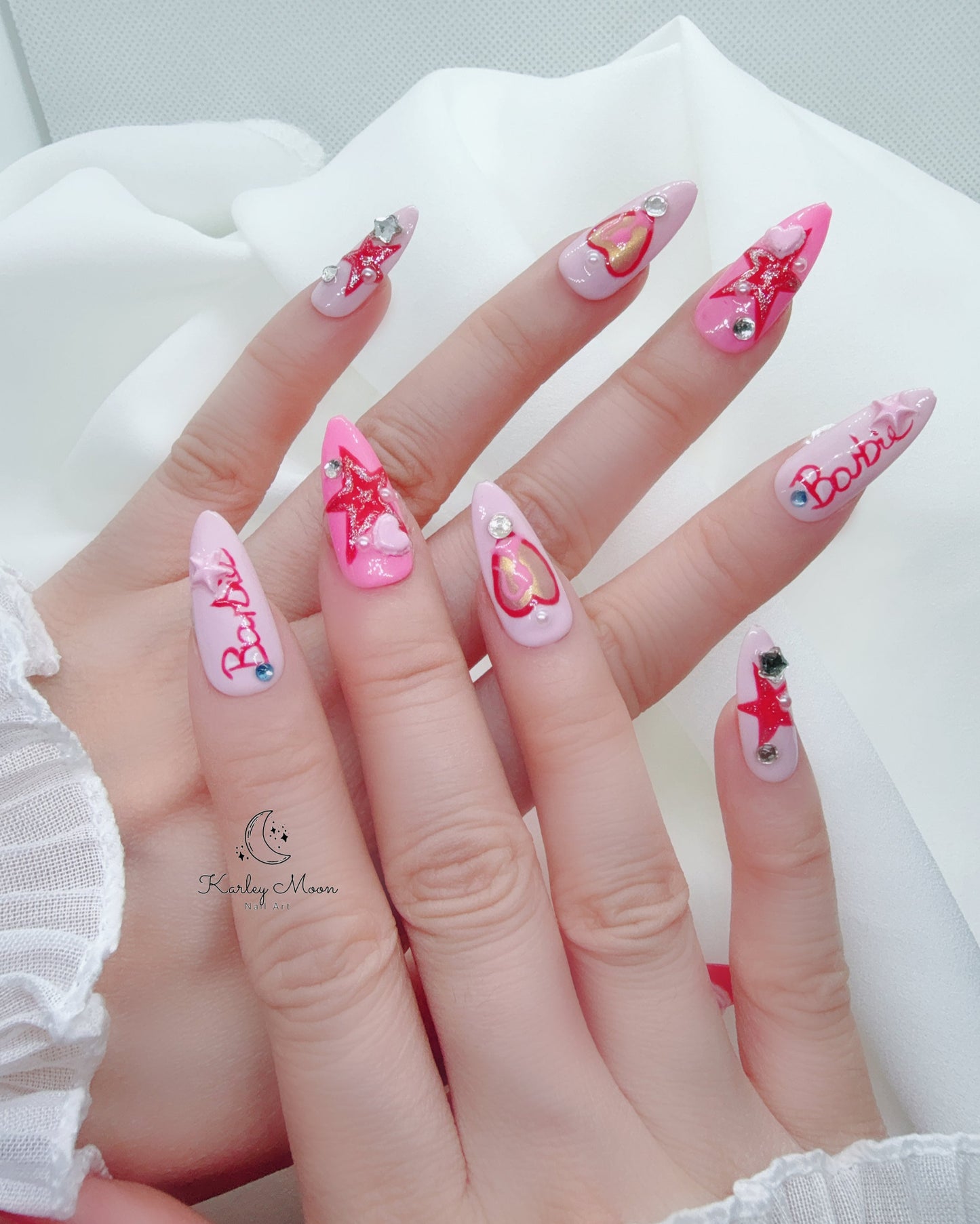 Kawaii Hot Pink Barbie Press On Nails - KarleyMoonNail