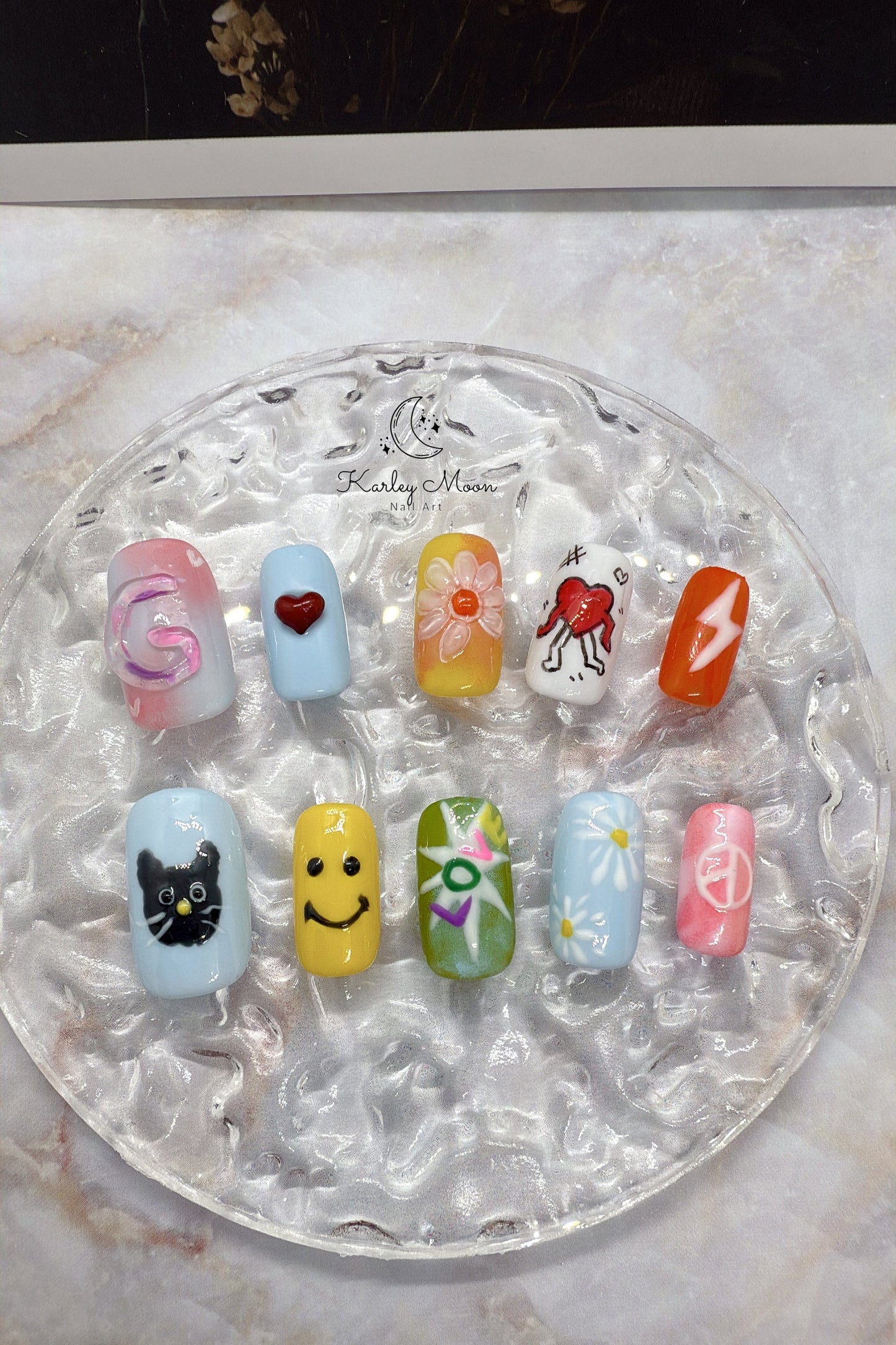 G-Dragon Fan Support Concert Inspired 3D Summer Press On Nails - KarleyMoonNail