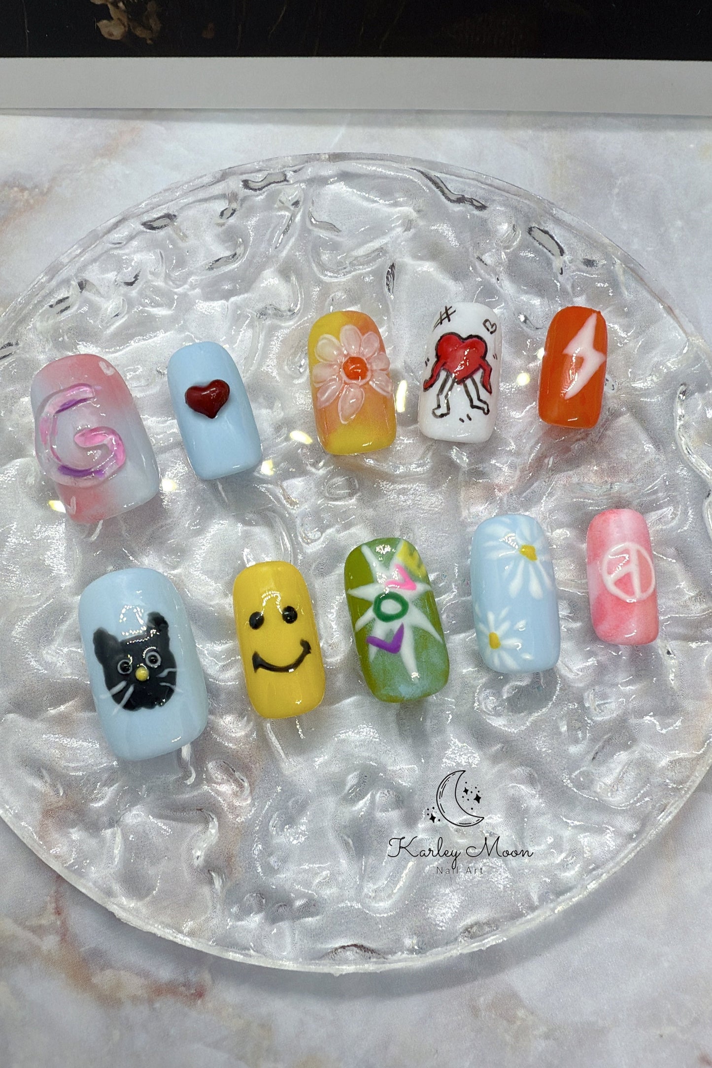G-Dragon Fan Support Concert Inspired 3D Summer Press On Nails - KarleyMoonNail