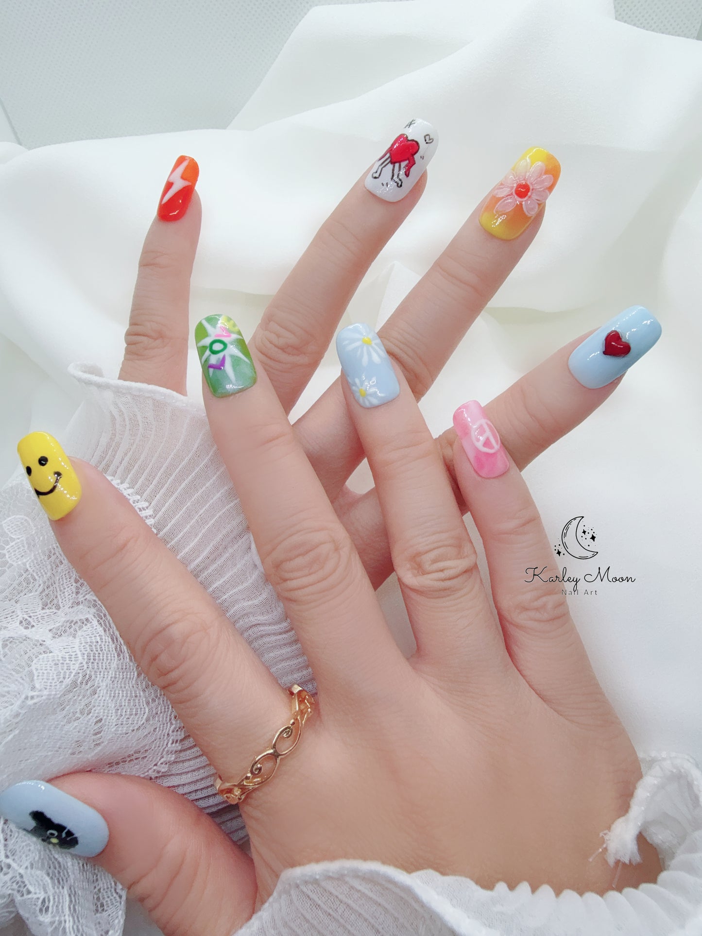 G-Dragon Fan Support Concert Inspired 3D Summer Press On Nails - KarleyMoonNail