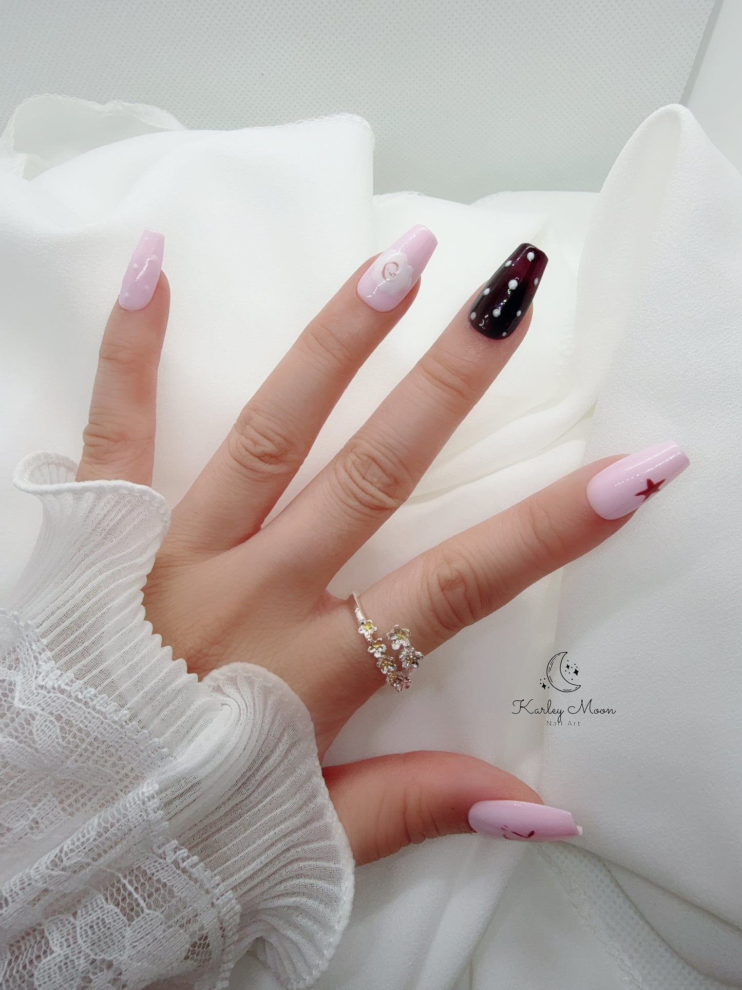 Cute Pink and Green Jelly Cartoon Simple Press On Nails