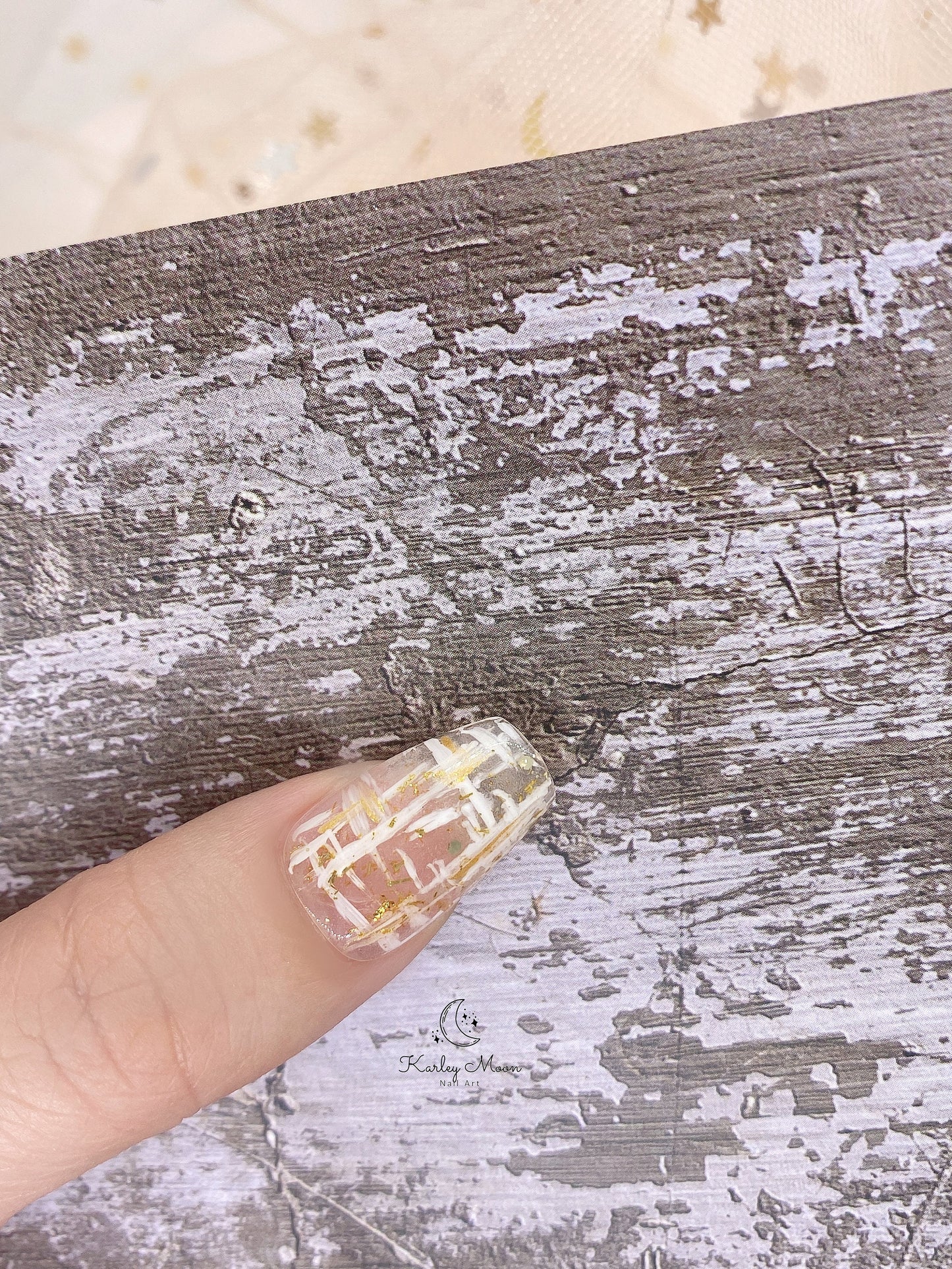 Elegant Red Shining Gold Glitter Press On Nails - KarleyMoonNail