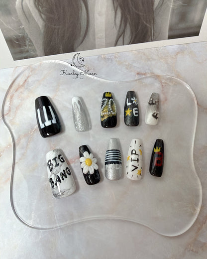 BIGBANG 20th Anniversary Black Press-On Nails