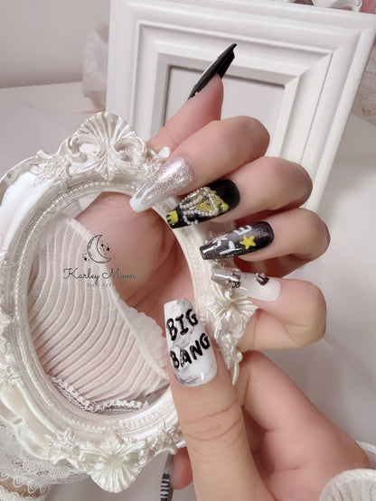 BIGBANG 20th Anniversary Black Press-On Nails
