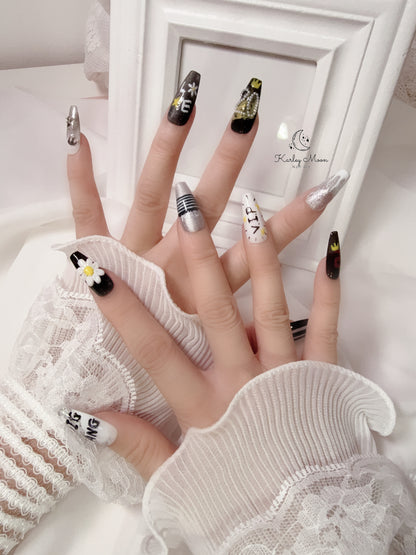 BIGBANG 20th Anniversary Black Press-On Nails