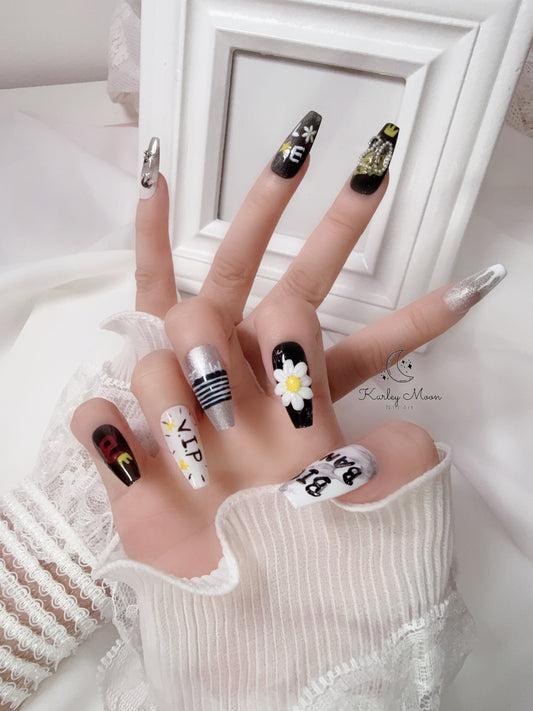 BIGBANG 20th Anniversary Black Fans Support Press-On Nails
