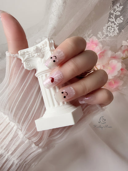 Cute Pink Halloween Little Ghost Press On Nails - KarleyMoonNail