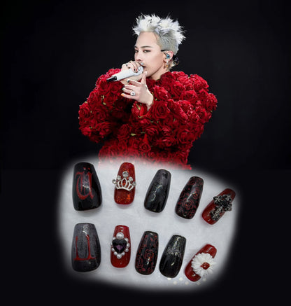 G-Dragon 2025 Korean Concert Inspired Press On Nails - KarleyMoonNail