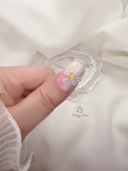 G-Dragon Good Day Inspired 3D Spring Daisy Press On Nails - KarleyMoonNail