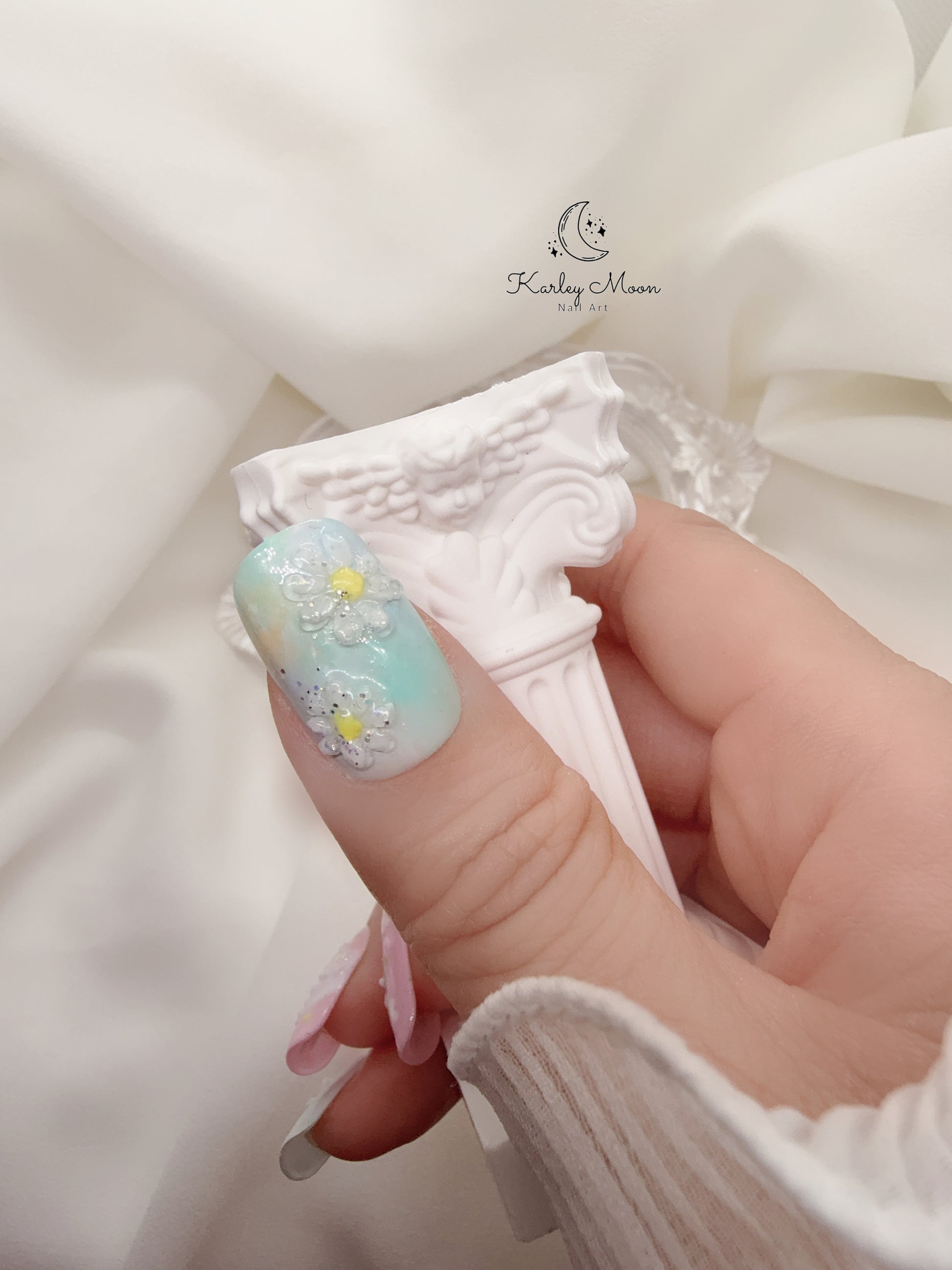 G-Dragon Good Day Inspired 3D Spring Daisy Press On Nails - KarleyMoonNail