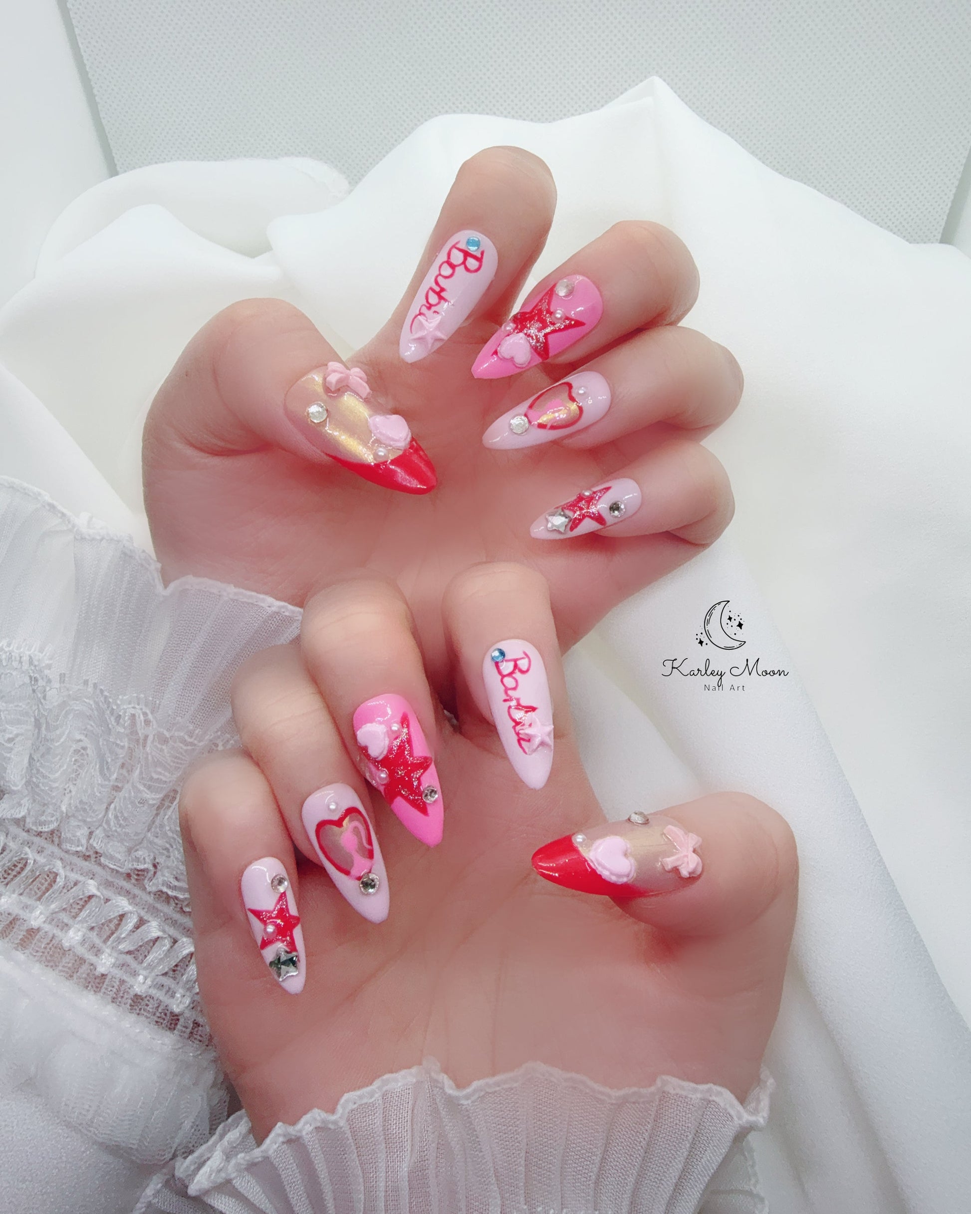 Kawaii Hot Pink Barbie Press On Nails - KarleyMoonNail