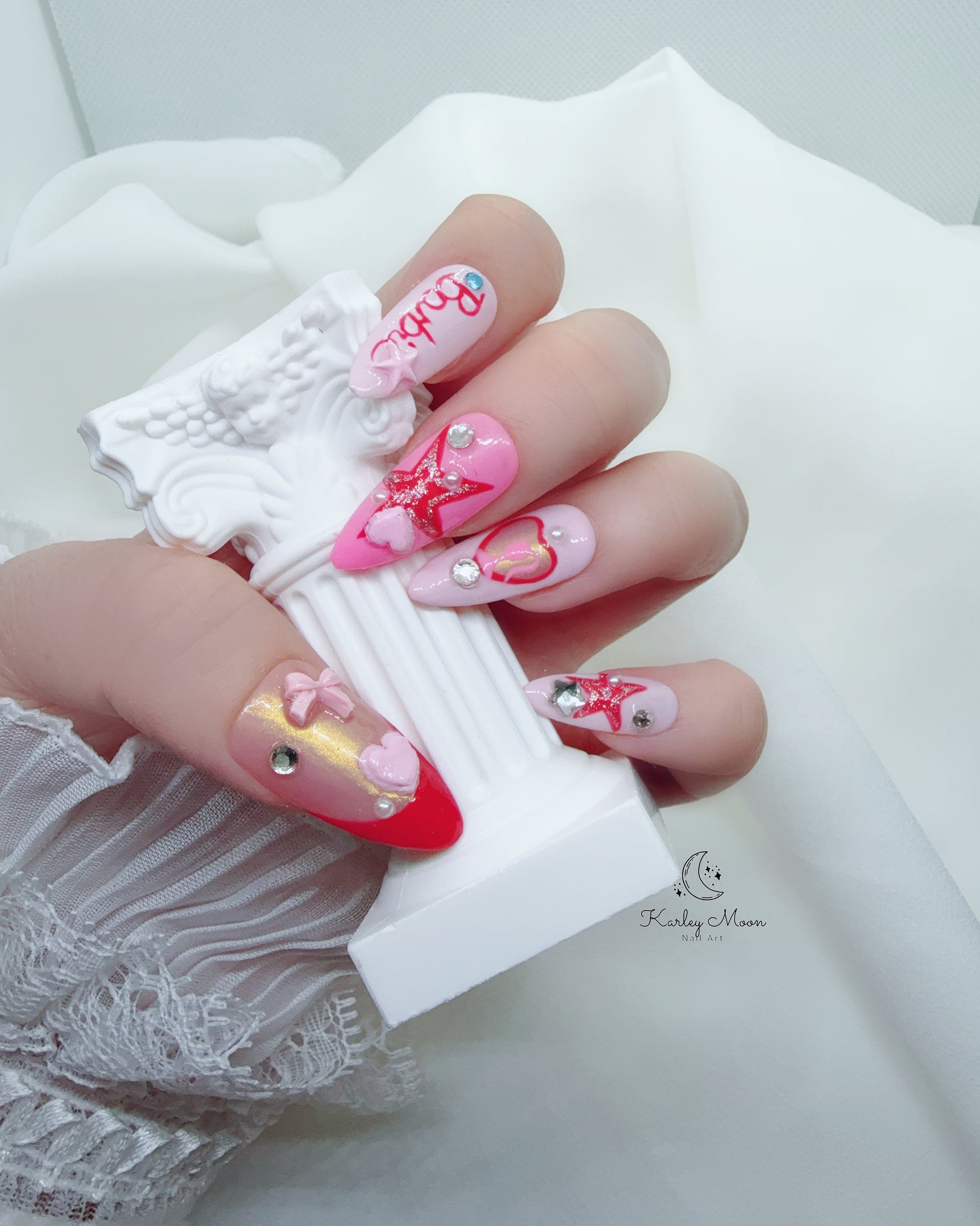 Kawaii Hot Pink Barbie Press On Nails - KarleyMoonNail