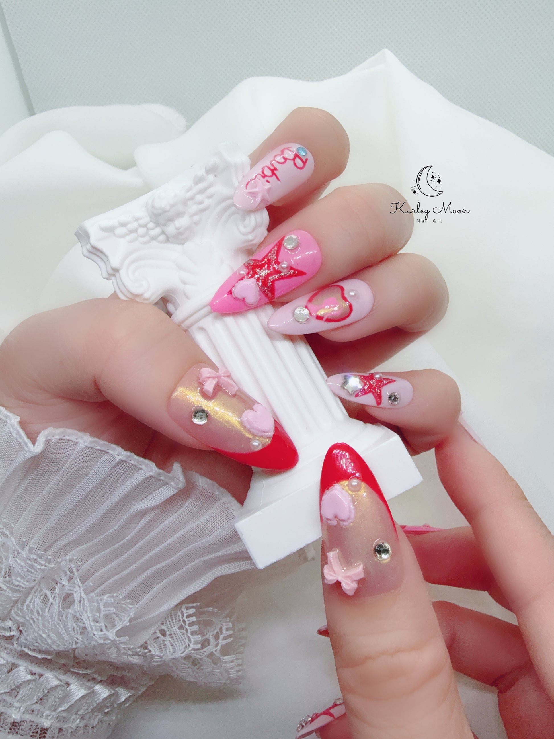 Kawaii Hot Pink Barbie Press On Nails - KarleyMoonNail