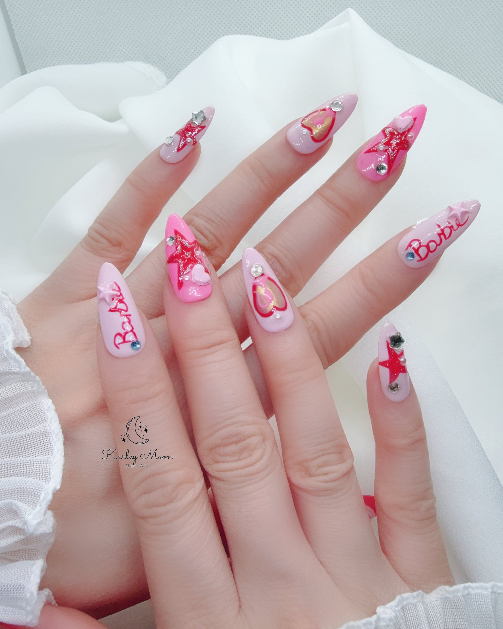 Kawaii Hot Pink Barbie Press On Nails - KarleyMoonNail