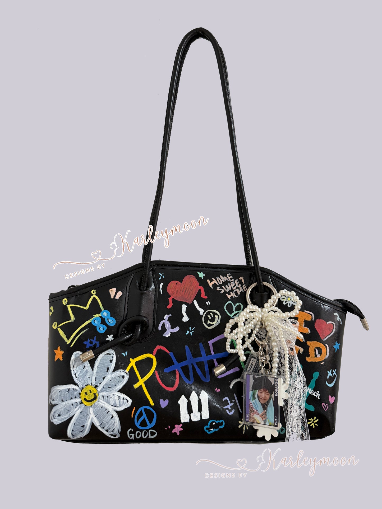G-Dragon Fans Support Handprinted Shoulder Bag - KarleyMoonNail