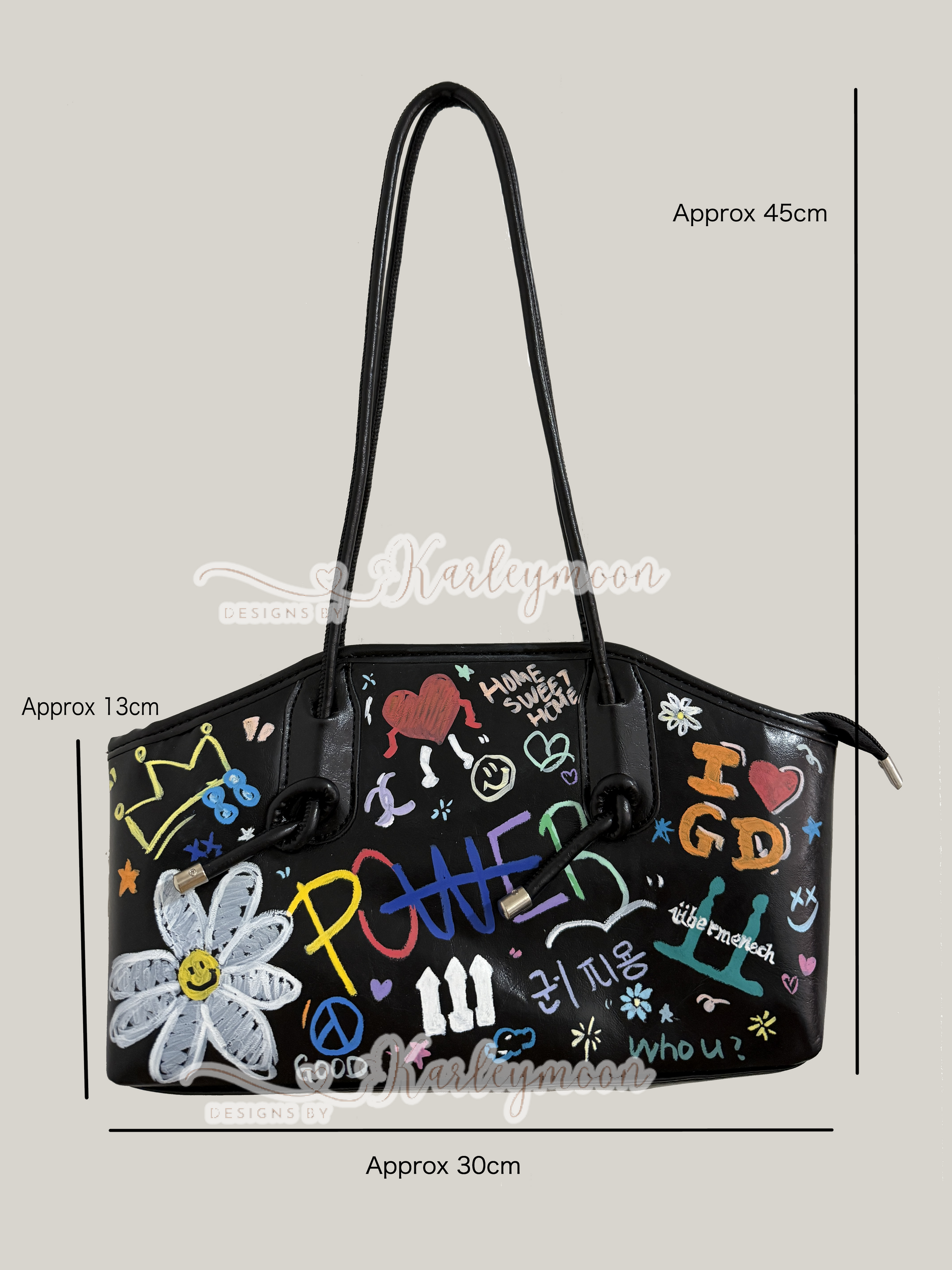 G-Dragon Fans Support Handprinted Shoulder Bag - KarleyMoonNail