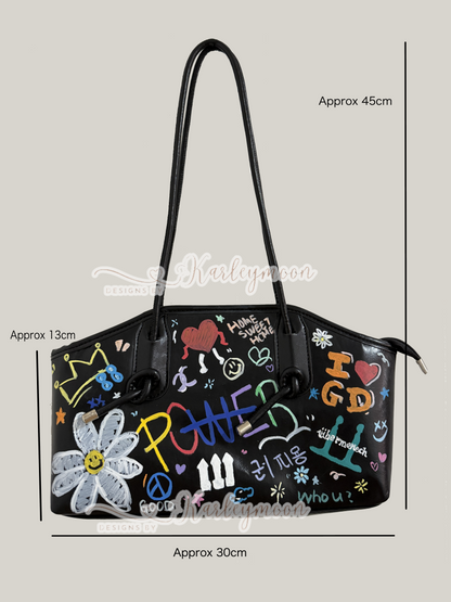 G-Dragon Fans Support Handprinted Shoulder Bag - KarleyMoonNail