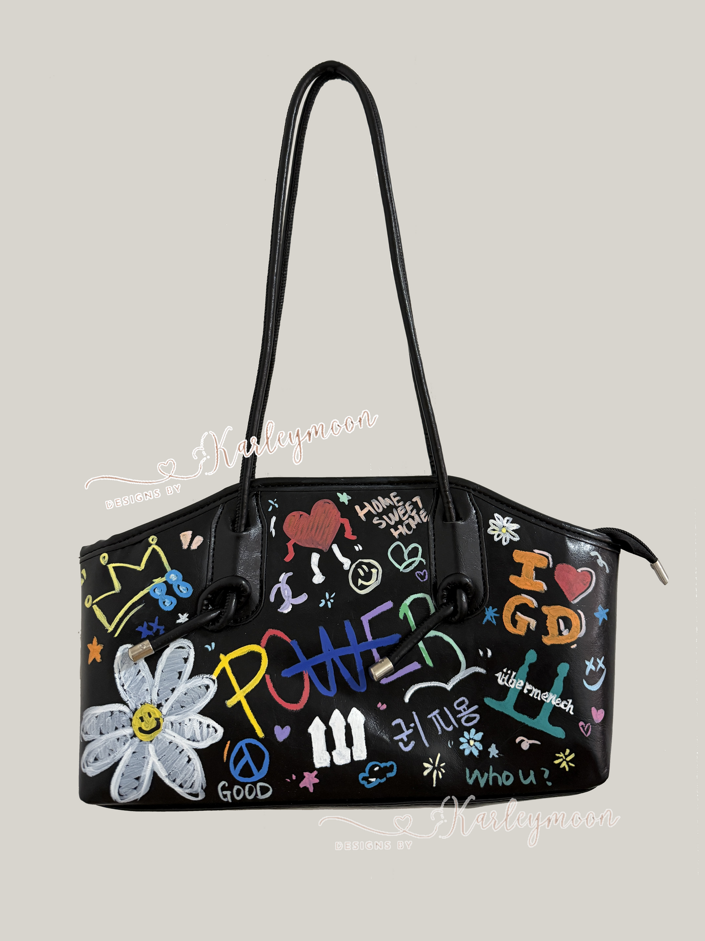 G-Dragon Fans Support Handprinted Shoulder Bag - KarleyMoonNail