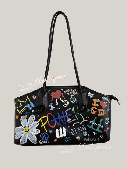 G-Dragon Fans Support Handprinted Shoulder Bag - KarleyMoonNail