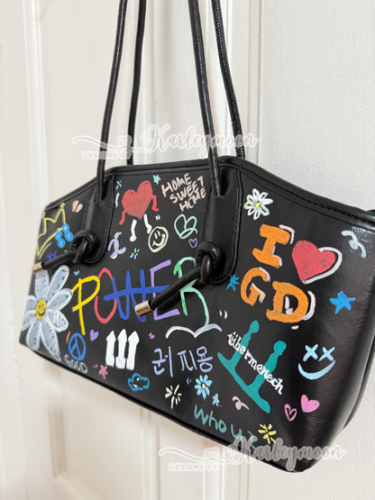 G-Dragon Fans Support Handprinted Shoulder Bag - KarleyMoonNail