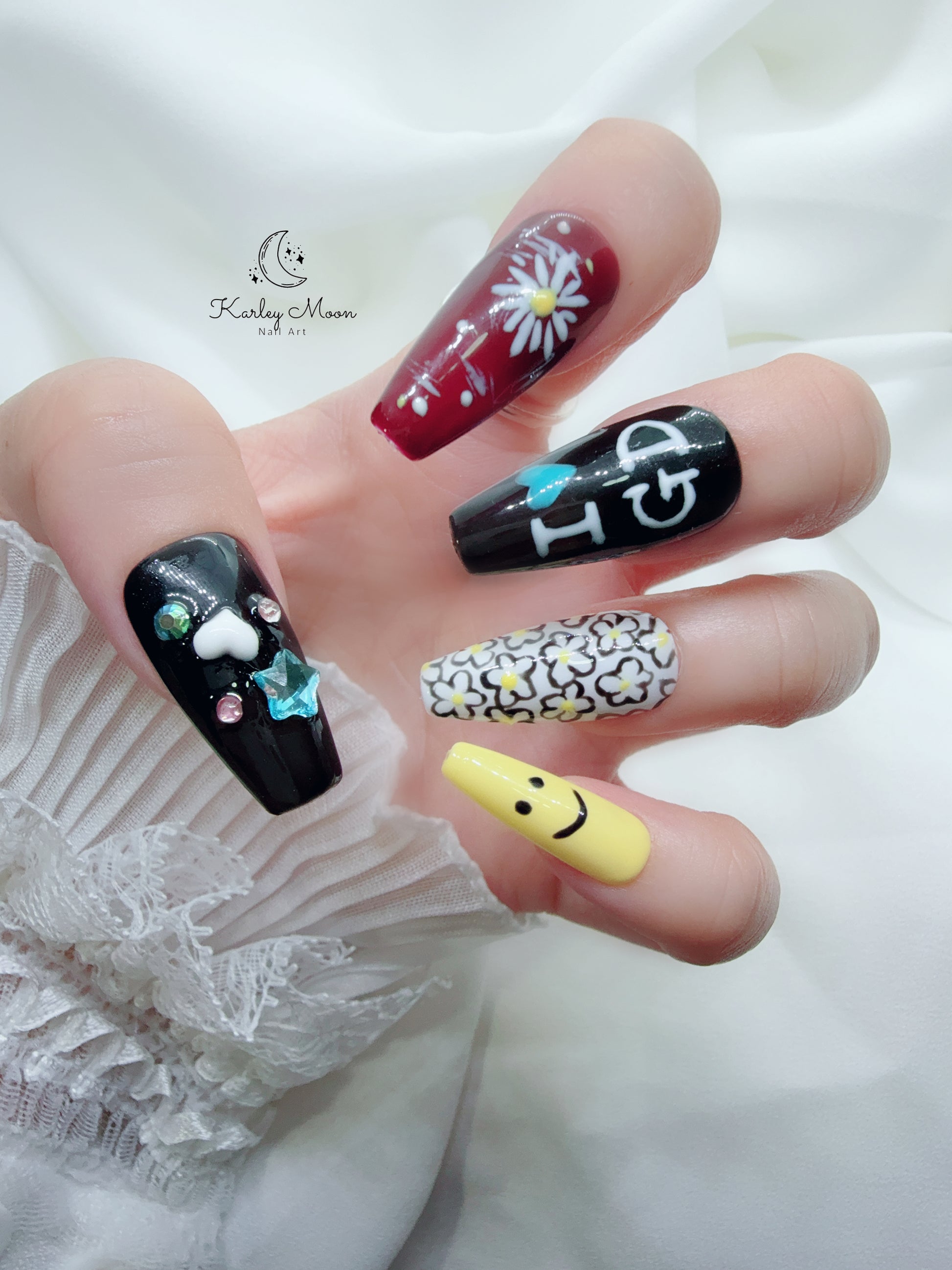 I LOVE G-Dragon Fan Support Inspired 3D Summer Press On Nails - KarleyMoonNail