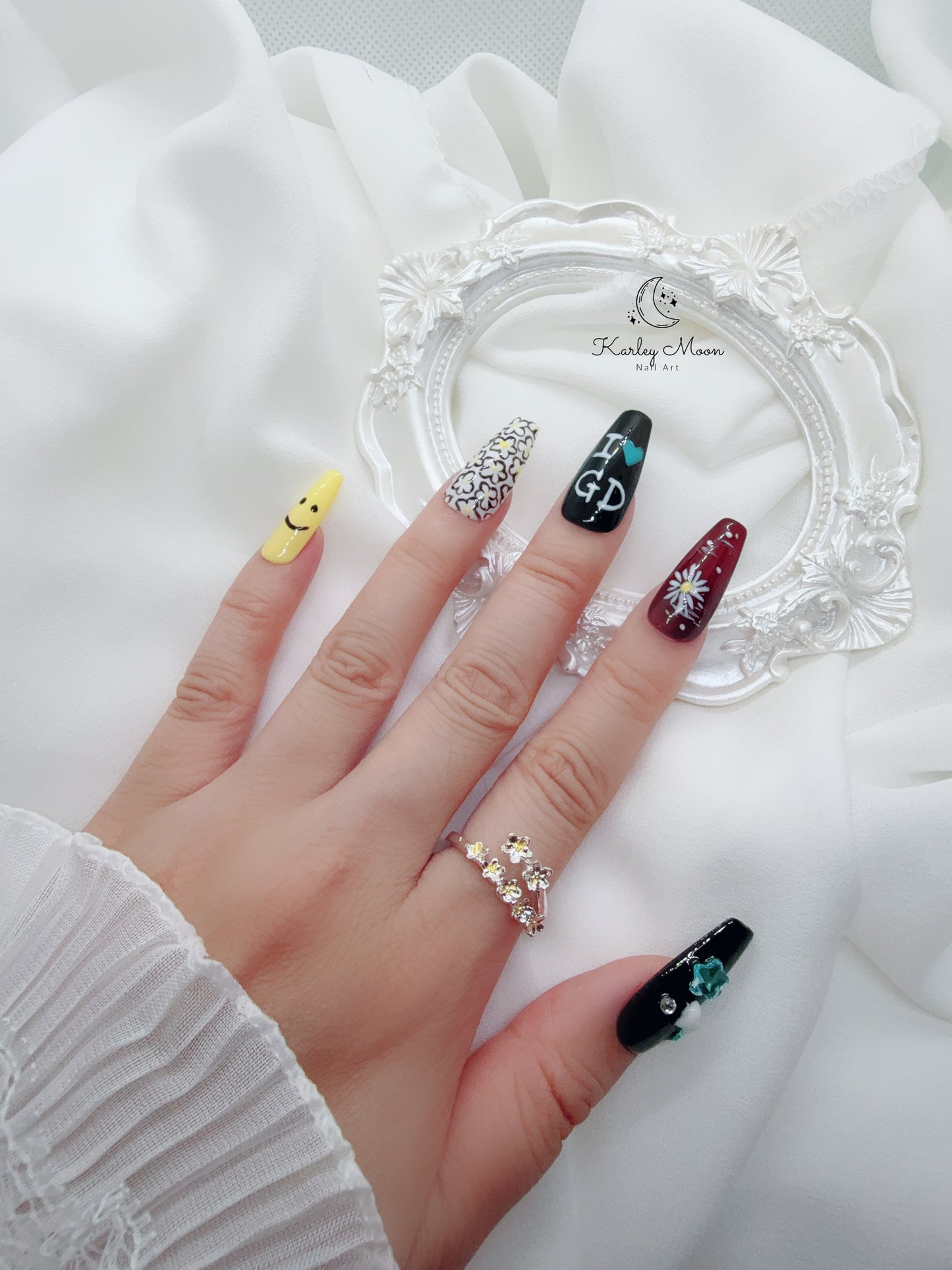 I LOVE G-Dragon Fan Support Inspired 3D Summer Press On Nails - KarleyMoonNail