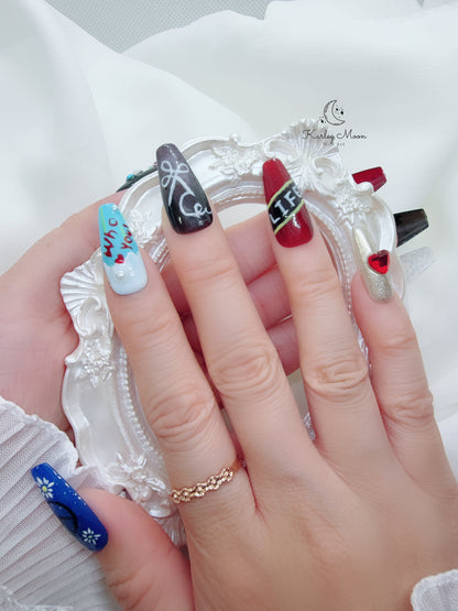 I LOVE G-Dragon Fan Support Inspired 3D Summer Press On Nails - KarleyMoonNail