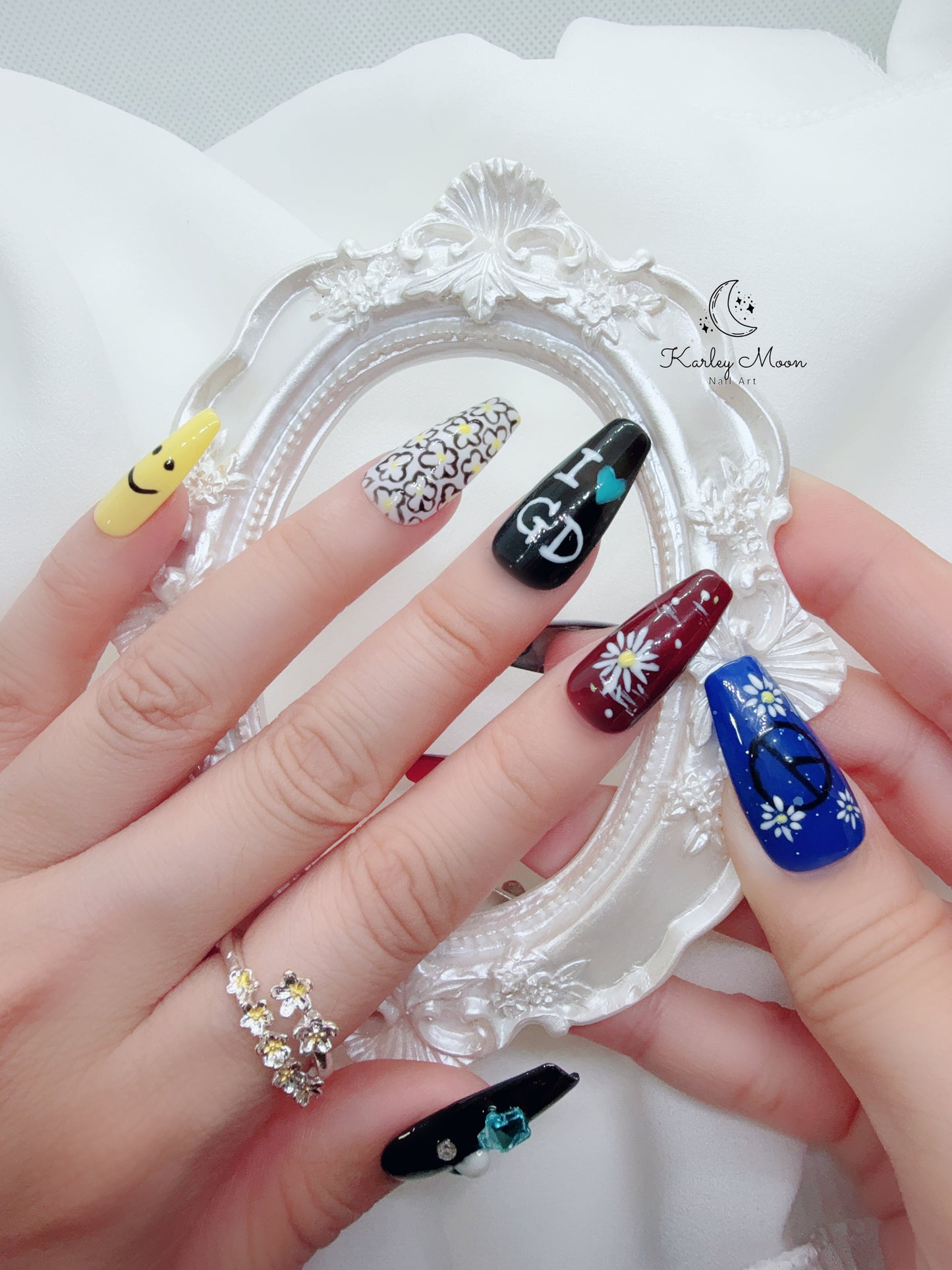 I LOVE G-Dragon Fan Support Inspired 3D Summer Press On Nails - KarleyMoonNail