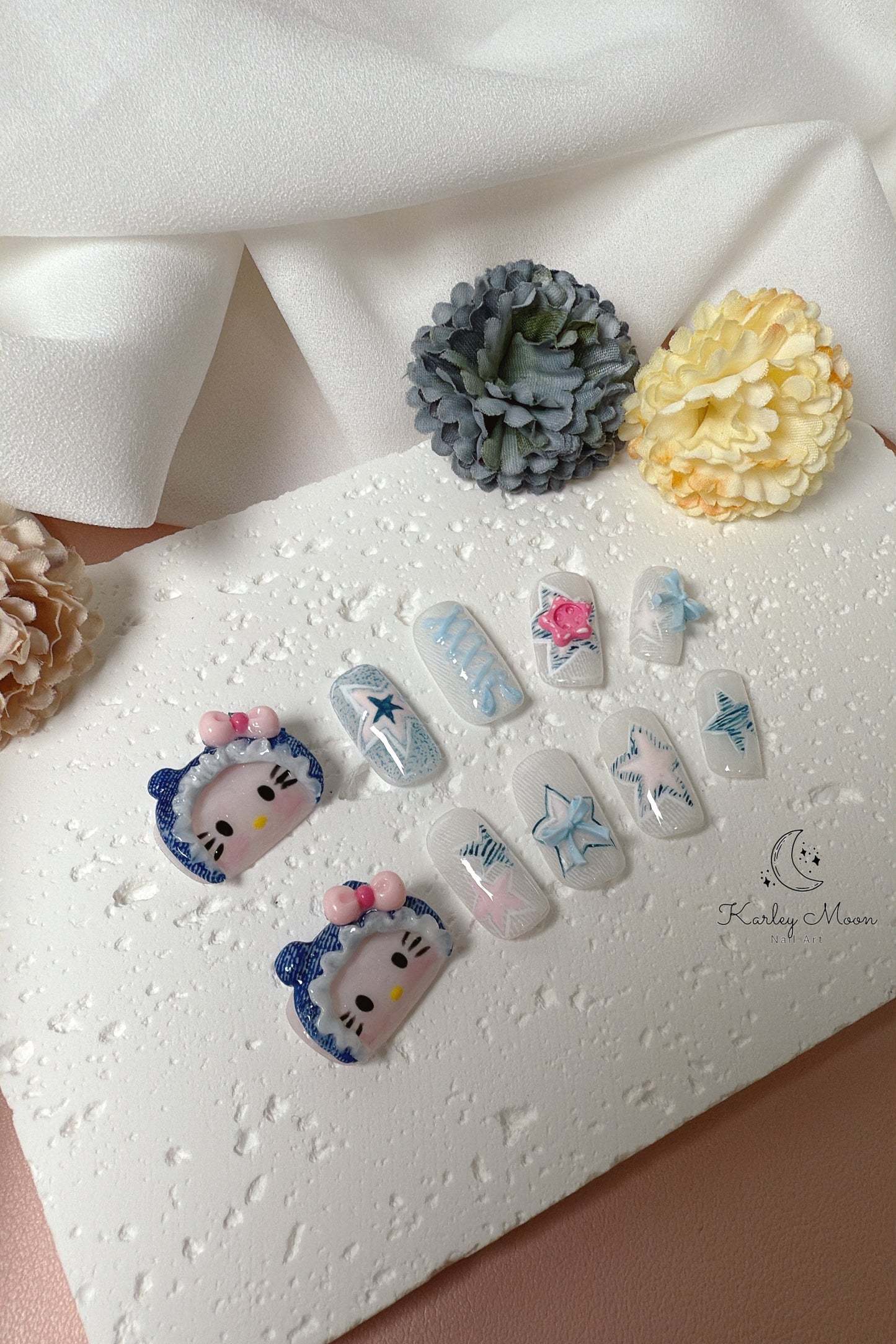 Kawaii 3D Hello Kitty Press On Nails - KarleyMoonNail