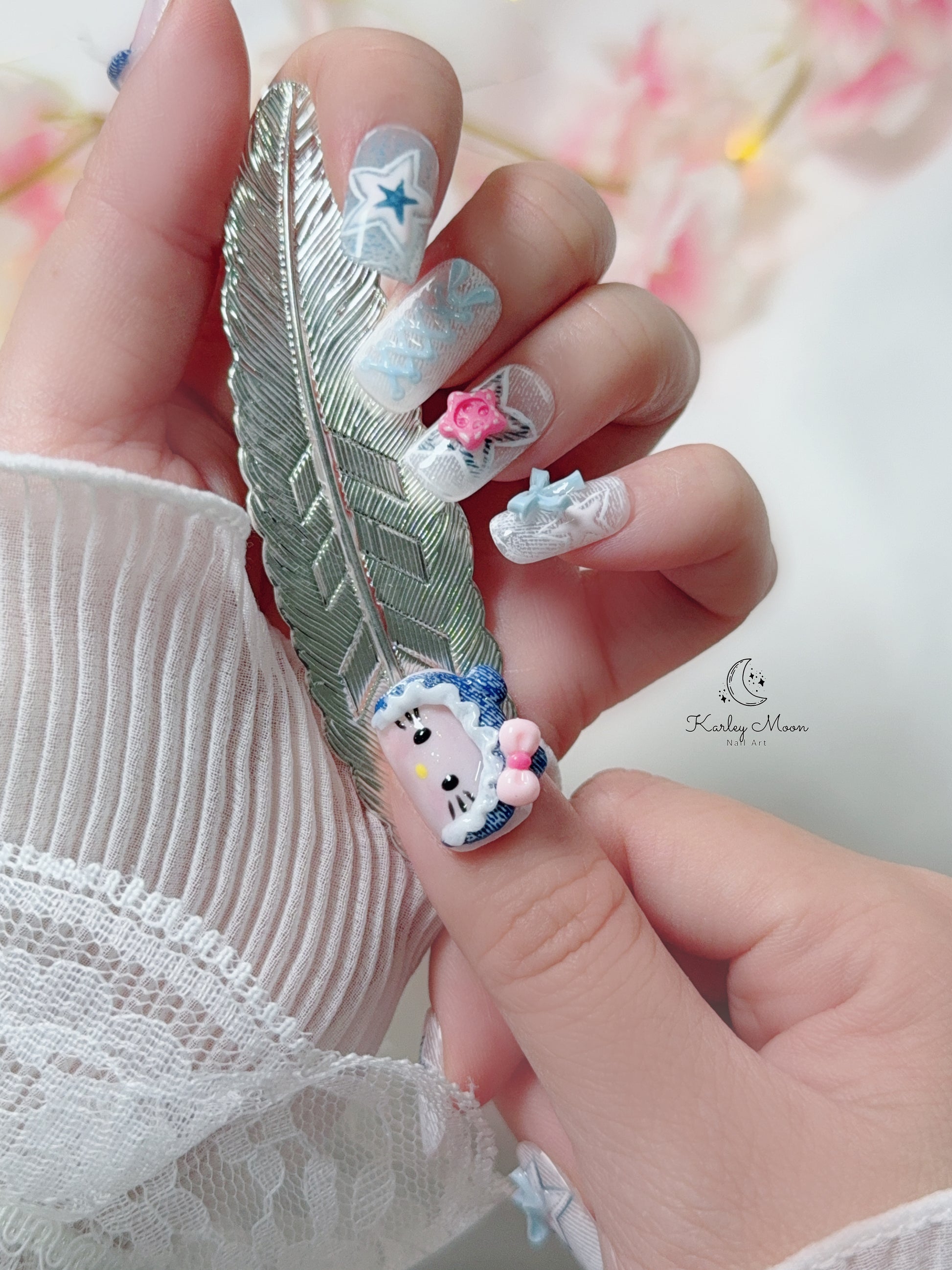 Kawaii 3D Hello Kitty Press On Nails - KarleyMoonNail