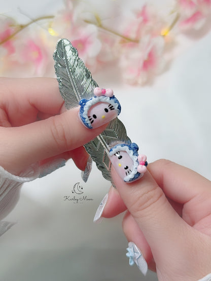 Kawaii 3D Hello Kitty Press On Nails - KarleyMoonNail