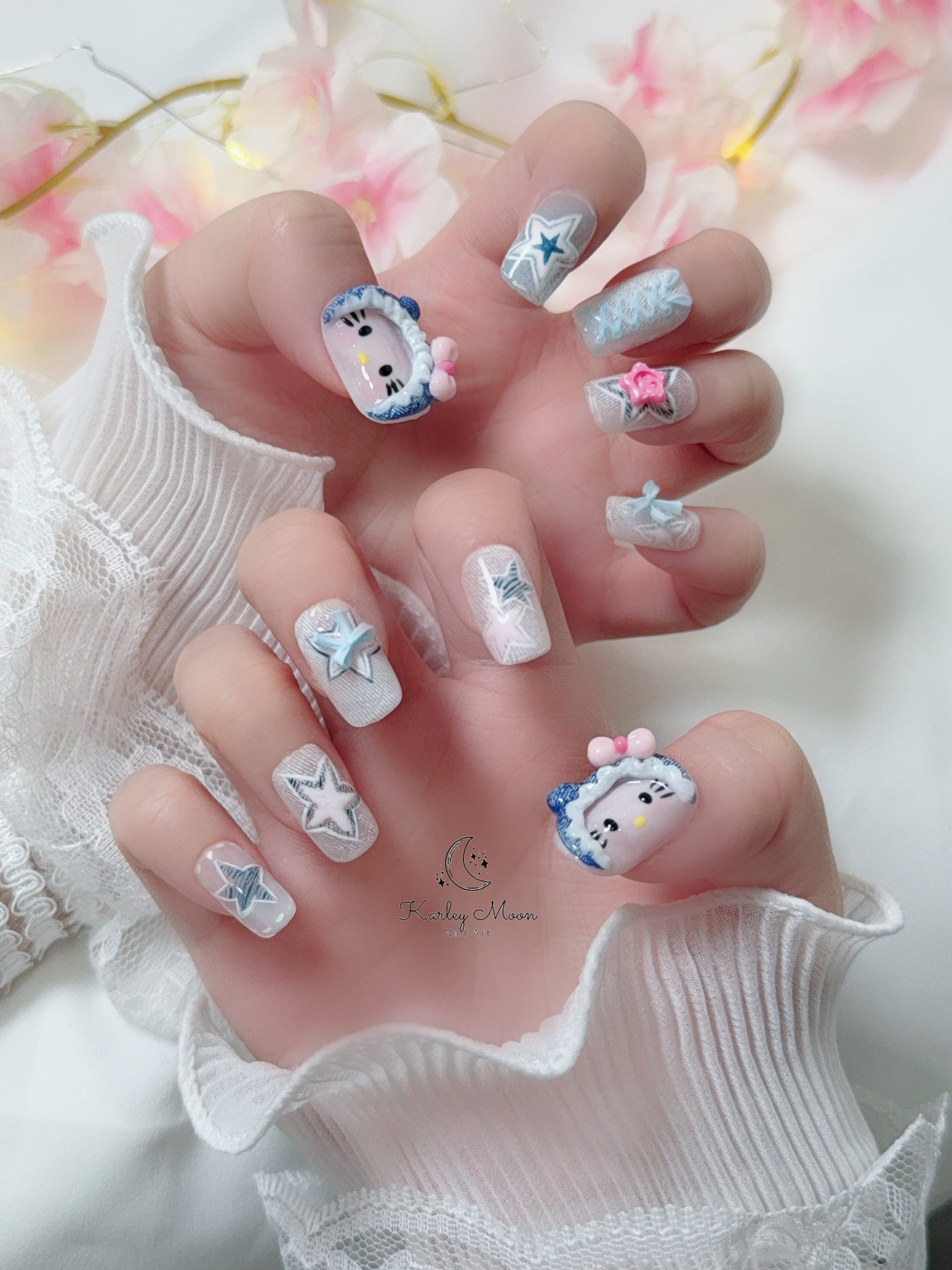 Kawaii 3D Hello Kitty Press On Nails - KarleyMoonNail