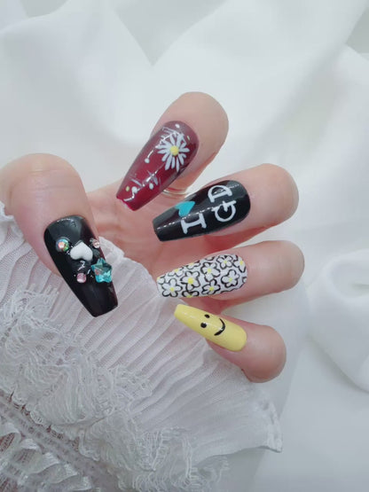 I LOVE G-Dragon Fan Support Inspired 3D Summer Press On Nails