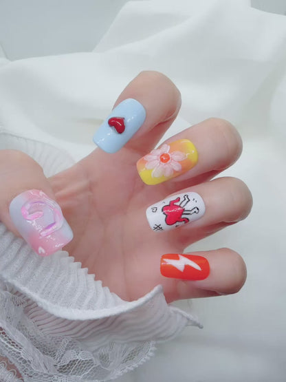 G-Dragon Fan Support Concert Inspired 3D Summer Press On Nails